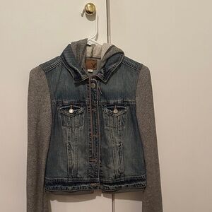 American Eagle Outfitters Blue and Gray Jean Jacket